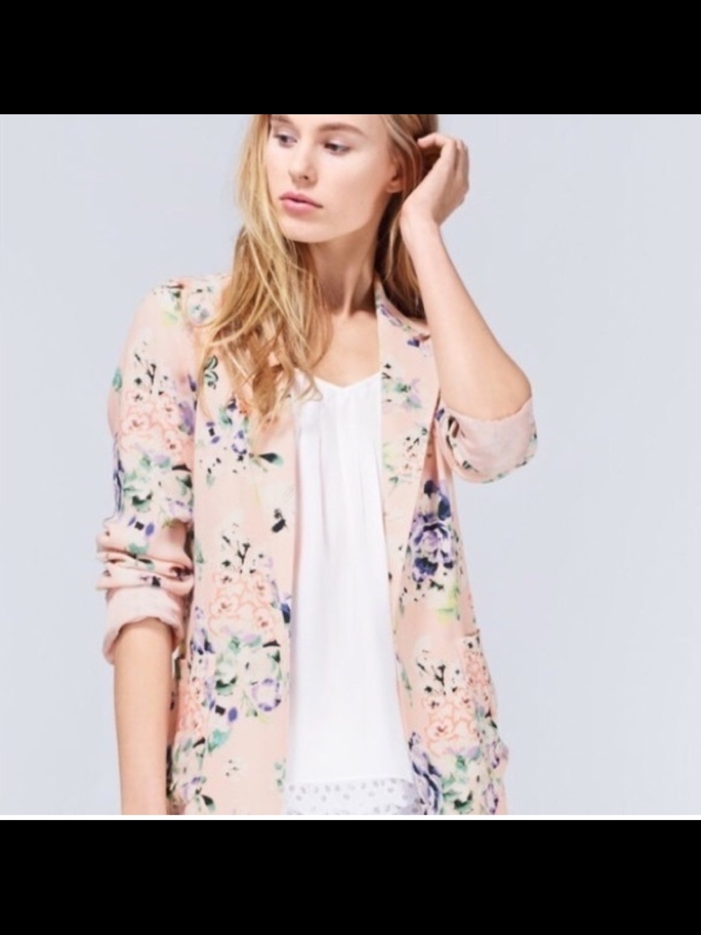 Talula Pink Floral Open Blazer Jacket